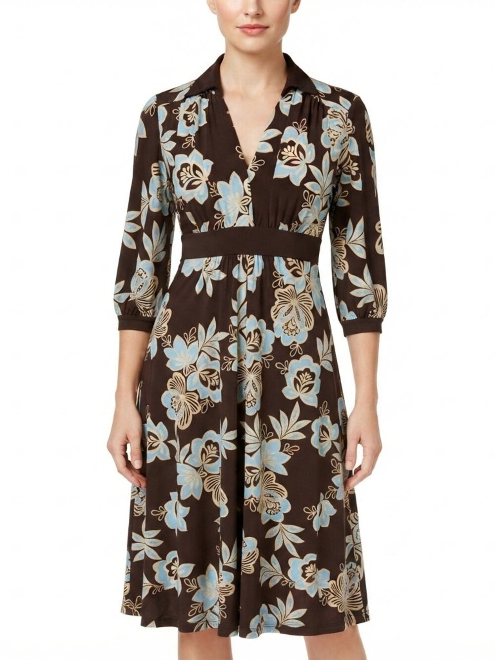 Susie Collection Stretch Floral Print Office Dress- Sz. Med